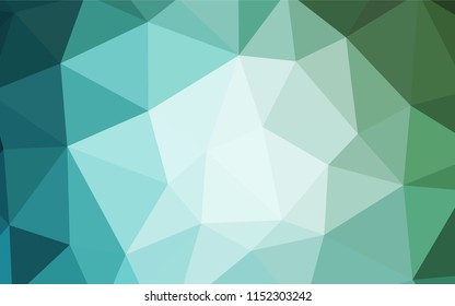 Light Blue, Green vector polygon abstract backdrop. Geometric illustration in Origami style with gradient.  Pattern for a brand book's backdrop.