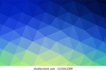 Light Blue, Green vector polygon abstract backdrop. Triangular geometric sample with gradient.  The best triangular design for your business.
