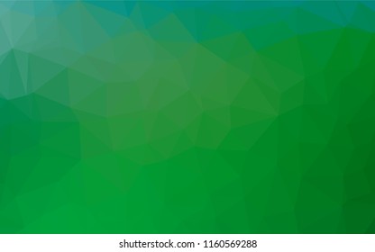 Light Blue, Green vector polygon abstract backdrop. Creative geometric illustration in Origami style with gradient. The best triangular design for your business.