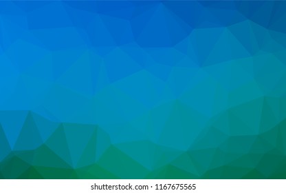 Light Blue, Green vector polygon abstract background. Creative illustration in halftone style with gradient. Brand new style for your business design.