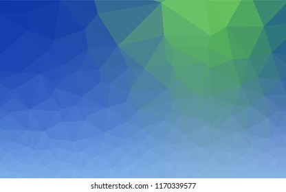 Light Blue, Green vector polygon abstract background. Shining colored illustration in a Brand new style. The best triangular design for your business.