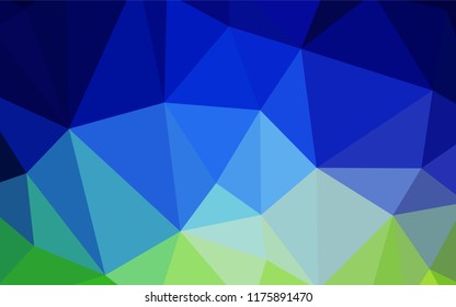 Light Blue, Green vector polygon abstract background. A completely new color illustration in a polygonal style. Triangular pattern for your design.