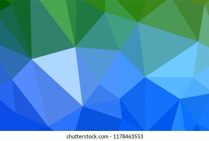 Light Blue, Green vector polygon abstract background. Creative illustration in halftone style with triangles. Best triangular design for your business.
