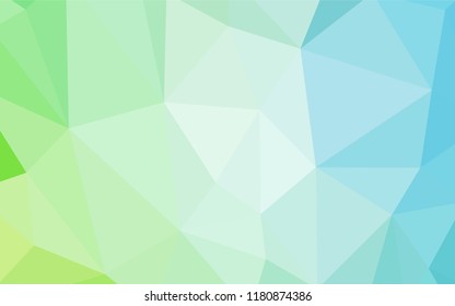 Light Blue, Green vector polygon abstract background. Elegant bright polygonal illustration with gradient. A new texture for your web site.