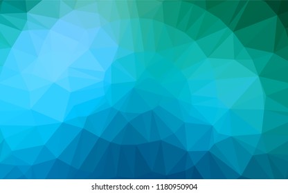 Light Blue, Green vector polygon abstract background. Shining illustration, which consist of triangles. The best triangular design for your business.