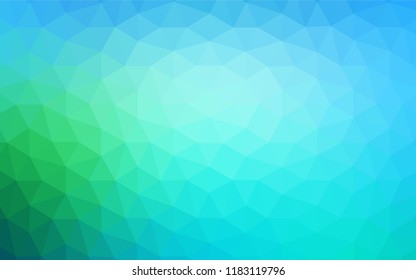 Light Blue, Green vector polygon abstract background. Shining polygonal illustration, which consist of triangles. Pattern for a brand book's backdrop.