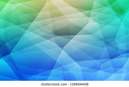 Light Blue, Green vector polygon abstract layout. Shining polygonal illustration, which consist of triangles. A completely new design for your leaflet.