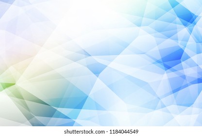 Light Blue, Green vector polygon abstract backdrop. A sample with polygonal shapes. Brand new style for your business design.