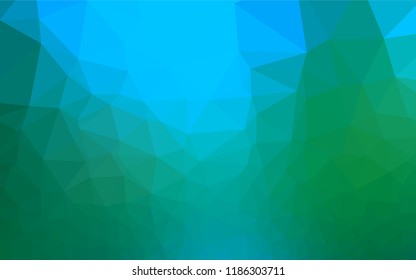 Light Blue, Green vector polygon abstract layout. Colorful illustration in abstract style with gradient. Triangular pattern for your business design.