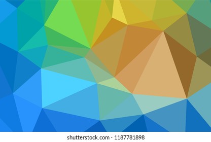 Light Blue, Green vector polygon abstract layout. Triangular geometric sample with gradient.  Textured pattern can be used for background.