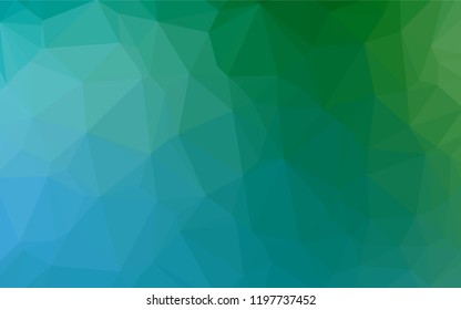 Light Blue, Green vector polygon abstract backdrop. Brand new colored illustration in blurry style with gradient. A completely new design for your business.