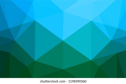 Light Blue, Green vector polygon abstract backdrop. An elegant bright illustration with gradient. The best triangular design for your business.
