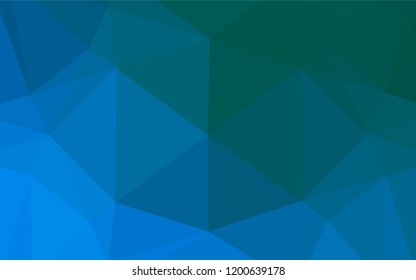 Light Blue, Green vector polygon abstract background. Brand new colored illustration in blurry style with gradient. Triangular pattern for your business design.