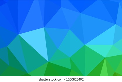 Light Blue, Green vector polygon abstract background. Triangular geometric sample with gradient.  Pattern for a brand book's backdrop.