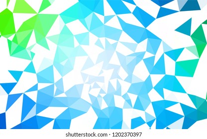 Light Blue, Green vector polygon abstract layout. Shining polygonal illustration, which consist of triangles. Brand new style for your business design.