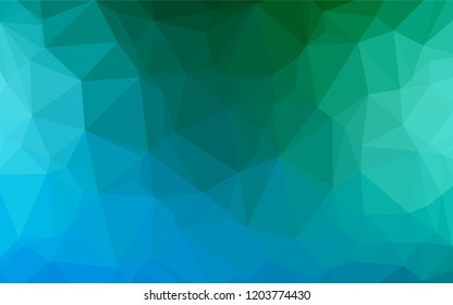 Light Blue, Green vector polygon abstract backdrop. Triangular geometric sample with gradient.  The completely new template can be used for your brand book.