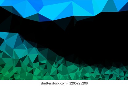 Light Blue, Green vector polygon abstract backdrop. Geometric illustration in Origami style with gradient.  The best triangular design for your business.