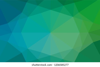 Light Blue, Green vector polygon abstract background. Shining colored illustration in a Brand new style. The best triangular design for your business.
