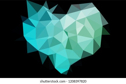 Light Blue, Green vector polygon abstract backdrop. A sample with polygonal shapes. Brand new style for your business design.
