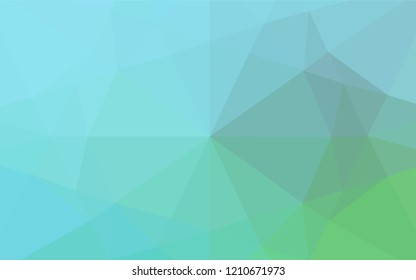 Light Blue, Green vector polygon abstract backdrop. Triangular geometric sample with gradient.  A completely new design for your business.