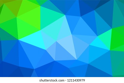 Light Blue, Green vector polygon abstract layout. Polygonal abstract illustration with gradient. Polygonal design for your web site.