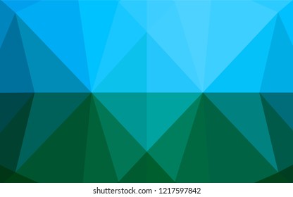Light Blue, Green vector polygon abstract layout. Shining colored illustration in a Brand new style. The textured pattern can be used for background.