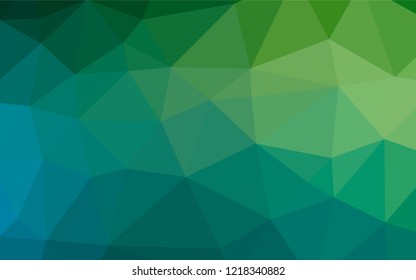 Light Blue, Green vector polygon abstract background. Shining illustration, which consist of triangles. Brand new design for your business.