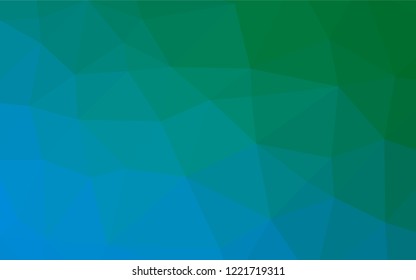 Light Blue, Green vector polygon abstract backdrop. Geometric illustration in Origami style with gradient.  A completely new template for your business design.