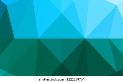 Light Blue, Green vector polygon abstract background. Creative illustration in halftone style with gradient. The polygonal design can be used for your web site.
