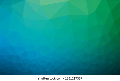 Light Blue, Green vector polygon abstract backdrop. Geometric illustration in Origami style with gradient.  The polygonal design can be used for your web site.