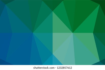Light Blue, Green vector polygon abstract layout. Creative geometric illustration in Origami style with gradient. The textured pattern can be used for background.
