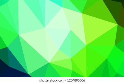 Light Blue, Green vector polygon abstract backdrop. Creative illustration in halftone style with triangles. A completely new design for your leaflet.