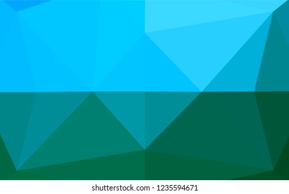 Light Blue, Green vector polygon abstract backdrop. Shining illustration, which consist of triangles. The polygonal design can be used for your web site.