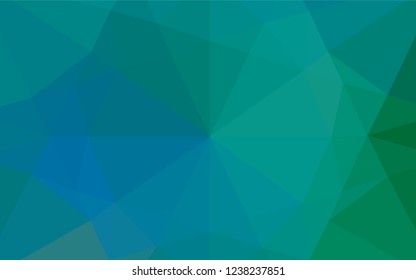 Light Blue, Green vector polygon abstract background. Creative illustration in halftone style with gradient. The textured pattern can be used for background.