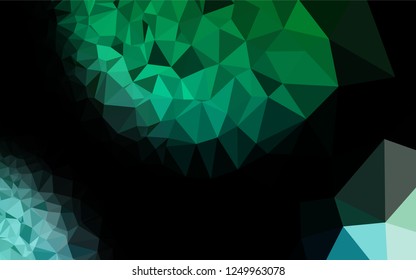 Light Blue, Green vector polygon abstract layout. Geometric illustration in Origami style with gradient.  Triangular pattern for your business design.