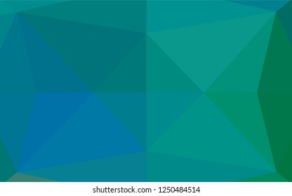 Light Blue, Green vector polygon abstract background. Geometric illustration in Origami style with gradient.  A completely new template for your business design.