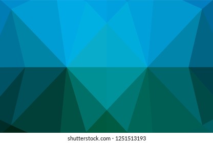 Light Blue, Green vector polygon abstract layout. Creative illustration in halftone style with gradient. The polygonal design can be used for your web site.