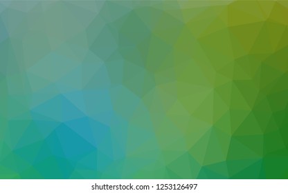Light Blue, Green vector polygon abstract backdrop. Shining colored illustration in a Brand new style. The best triangular design for your business.