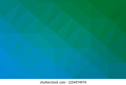 Light Blue, Green vector polygon abstract backdrop. Triangular geometric sample with gradient.  Brand new design for your business.