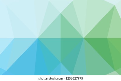 Light Blue, Green vector polygon abstract backdrop. A sample with polygonal shapes. The best triangular design for your business.