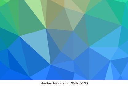 Light Blue, Green vector polygon abstract backdrop. Shining polygonal illustration, which consist of triangles. A new texture for your web site.