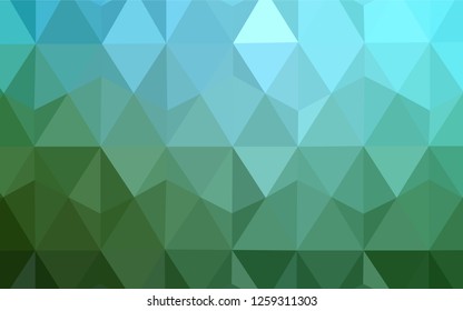 Light Blue, Green vector polygon abstract backdrop. Triangular geometric sample with gradient.  New template for your brand book.