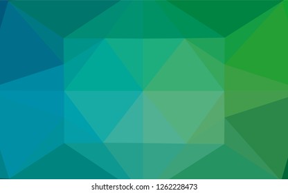 Light Blue, Green vector polygon abstract backdrop. Colorful abstract illustration with gradient. The textured pattern can be used for background.