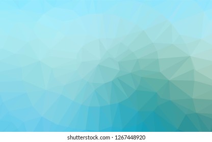 Light Blue, Green vector polygon abstract backdrop. Geometric illustration in Origami style with gradient.  The best triangular design for your business.