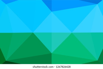Light Blue, Green vector polygon abstract background. Shining illustration, which consist of triangles. A new texture for your design.