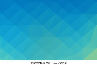 Light Blue, Green vector polygon abstract background. A sample with polygonal shapes. Elegant pattern for a brand book.