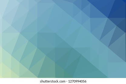 Light Blue, Green vector polygon abstract backdrop. Shining illustration, which consist of triangles. Template for your brand book.