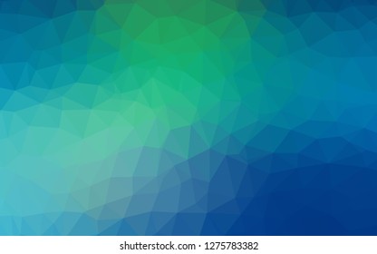 Light Blue, Green vector polygon abstract background. Geometric illustration in Origami style with gradient.  Best triangular design for your business.