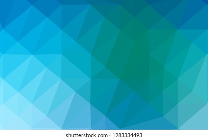 Light Blue, Green vector polygon abstract backdrop. A sample with polygonal shapes. The best triangular design for your business.