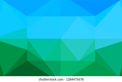 Light Blue, Green vector polygon abstract background. Colorful illustration in abstract style with gradient. The template can be used as a background for cell phones.